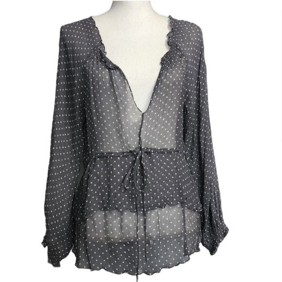 Rebecca Taylor Tops - Rebecca Taylor Sheer Silk Polka Dot Blouse